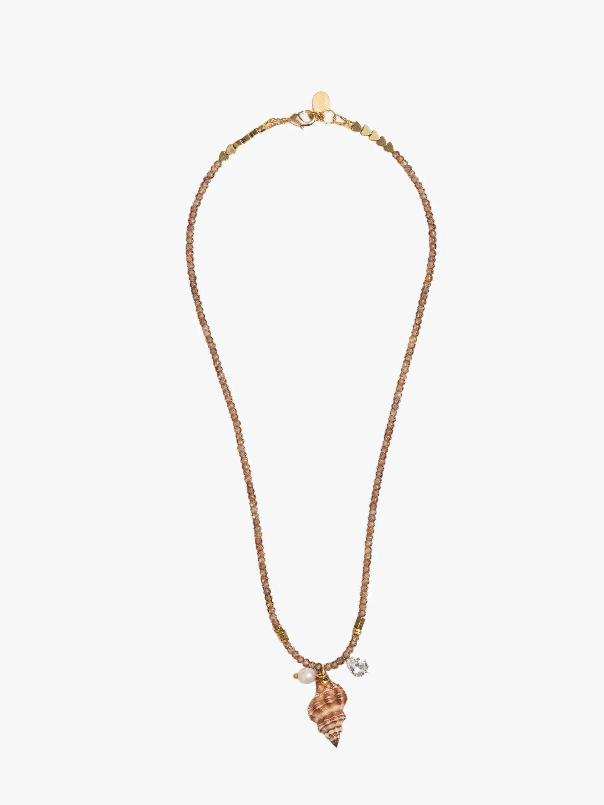 LUDA Beaded Necklace - Brown - Image 3