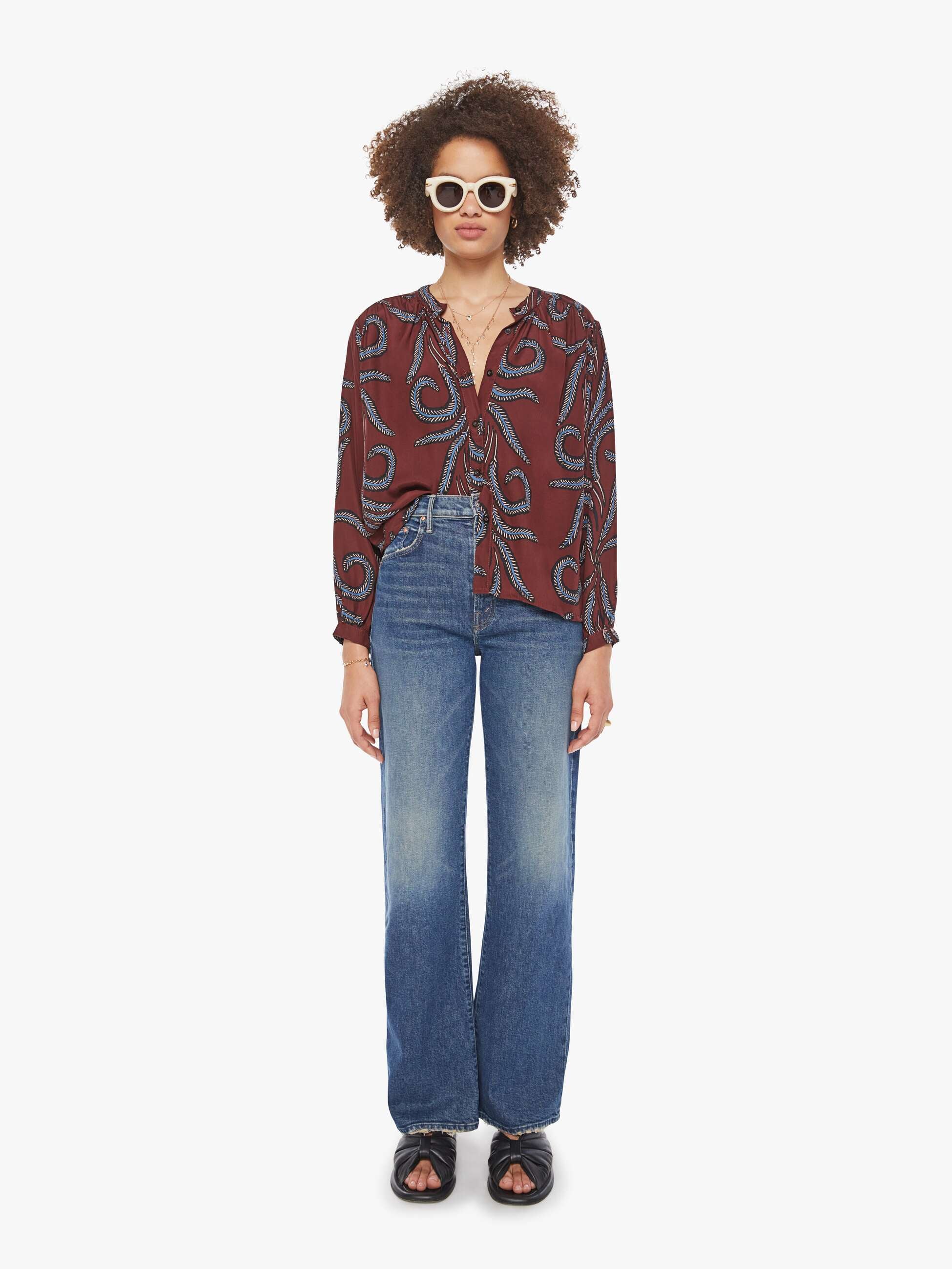 Natalie Martin Tolan Shirt - Feather Bordeaux - Image 5